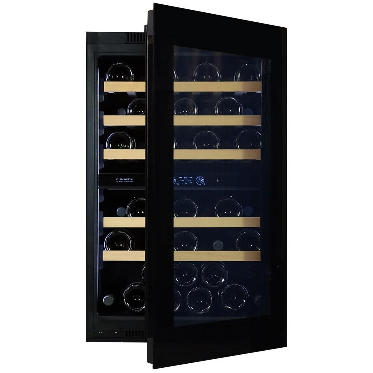 WEINKÜHLSCHRANK DXB-42.100DB.TO  - Schwarz, Basics, Glas/Holz (59,2/88,5/55,9cm)