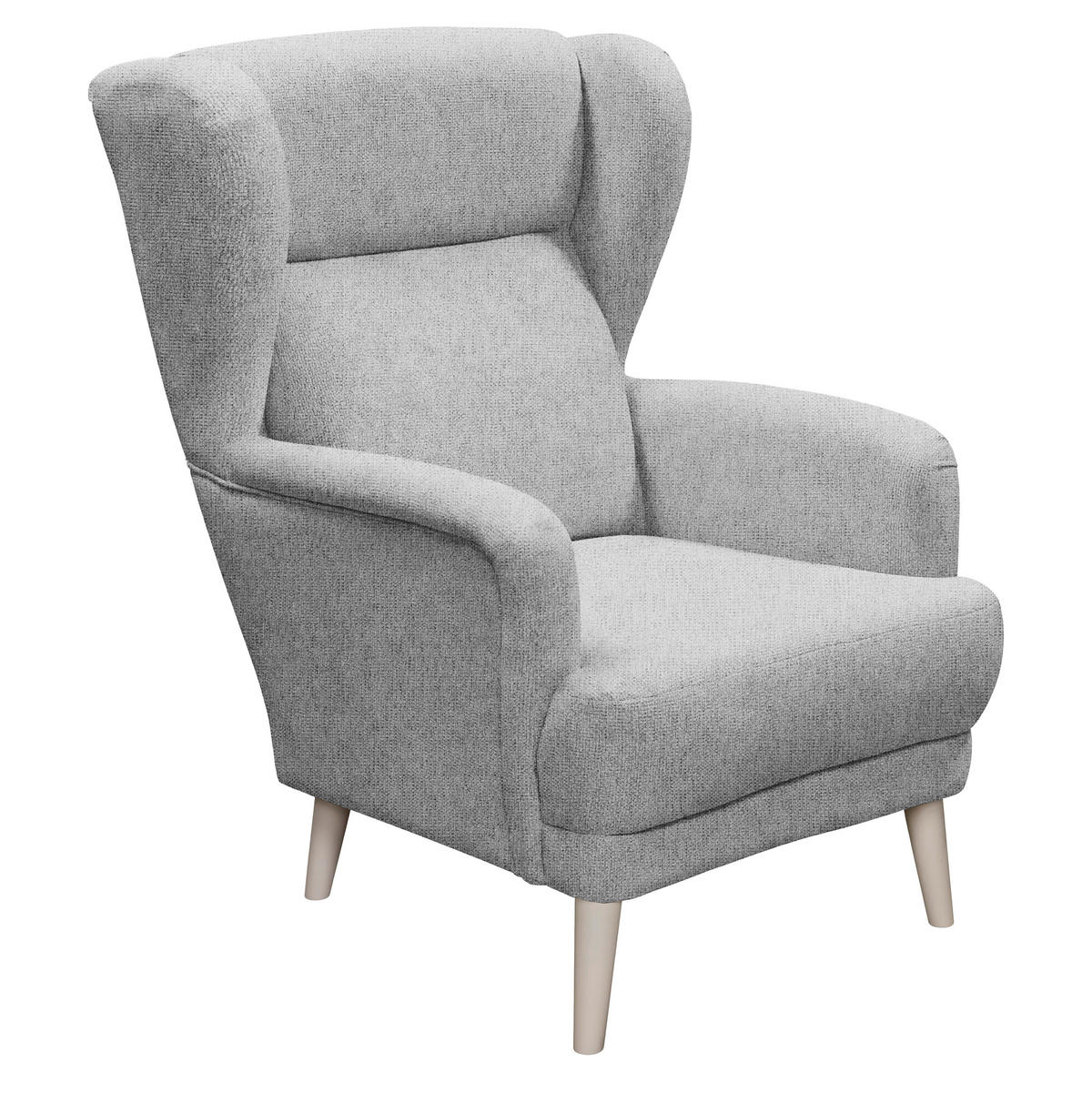 SESSEL in Mikrovelours Hellgrau  - Kaschmir/Hellgrau, MODERN, Holz/Textil (74/106/94cm) - MID.YOU