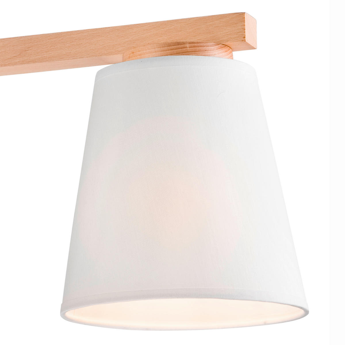 HÄNGELEUCHTE ELLIE 45/45/32 cm   - Weiß Hochglanz, Natur, Holz/Textil (45/45/32cm)