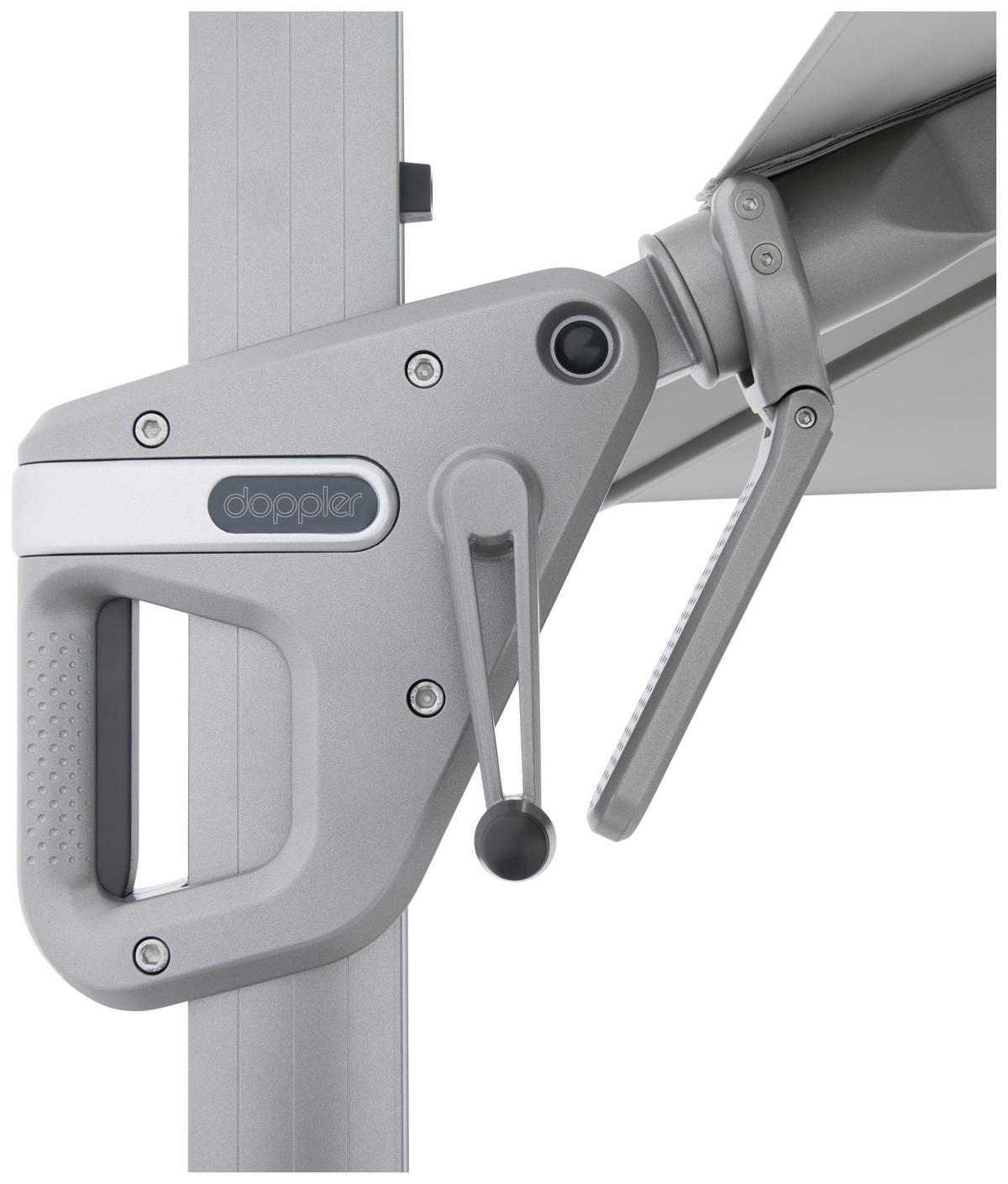 AMPELSCHIRM 350x260 cm Hellgrau  - Silberfarben/Hellgrau, Basics, Textil/Metall (350/260cm) - Doppler