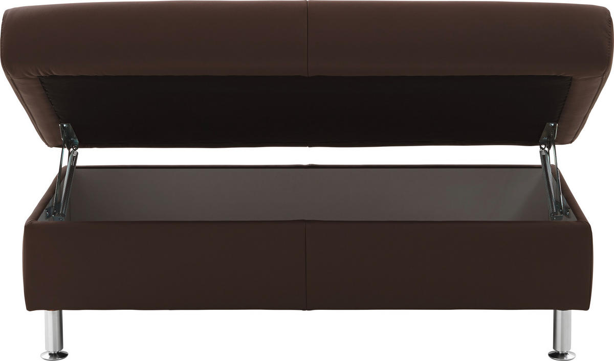 SOFFA i äkta läder mörkbrun  - aluminiumfärg/mörkbrun, Design, metall/läder (233/339/165cm) - Beldomo Premium