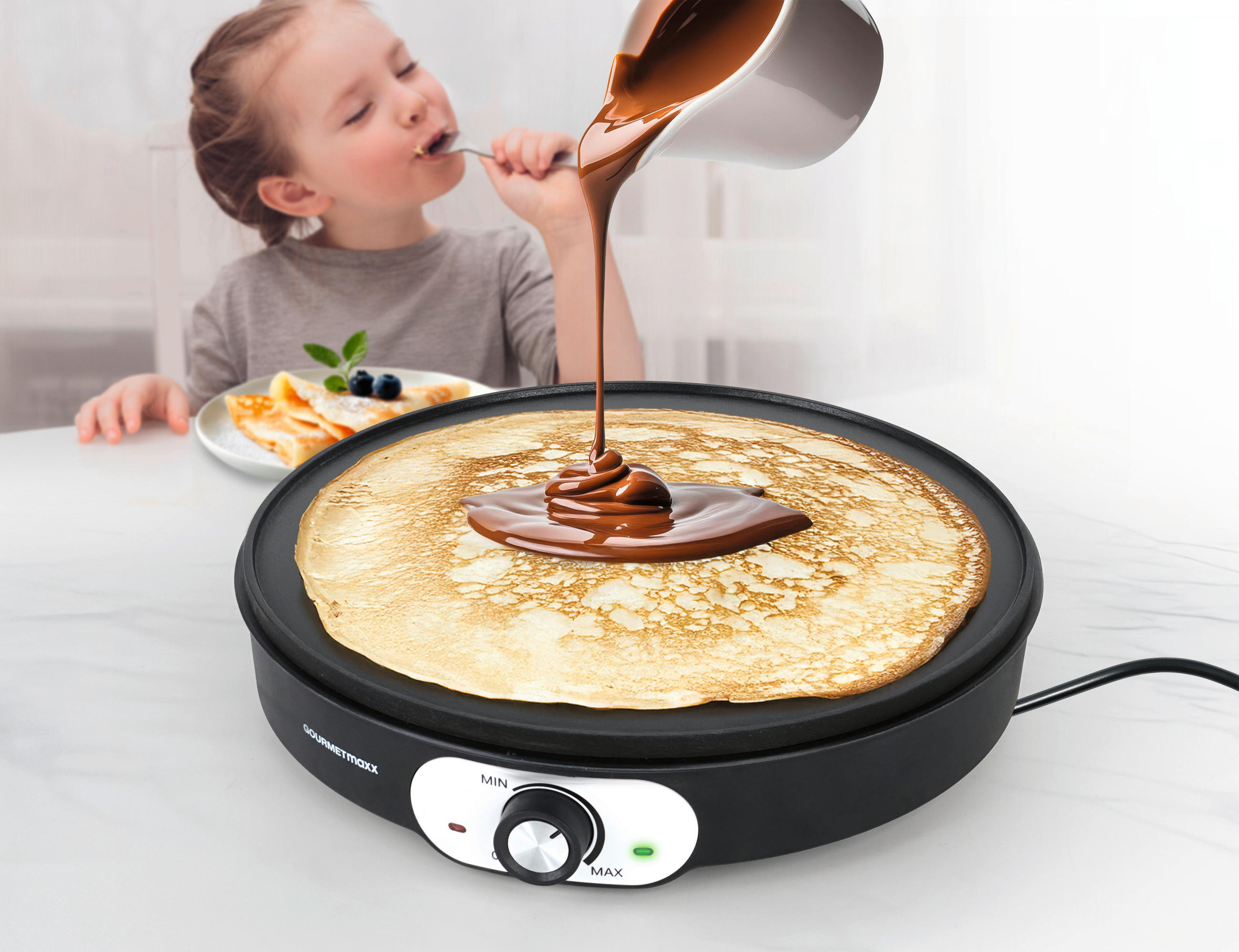 CREPESGERÄT GOURMETmaxx  - Schwarz, Basics, Holz/Kunststoff (32/30,6/6,7cm) - GOURMETMAXX