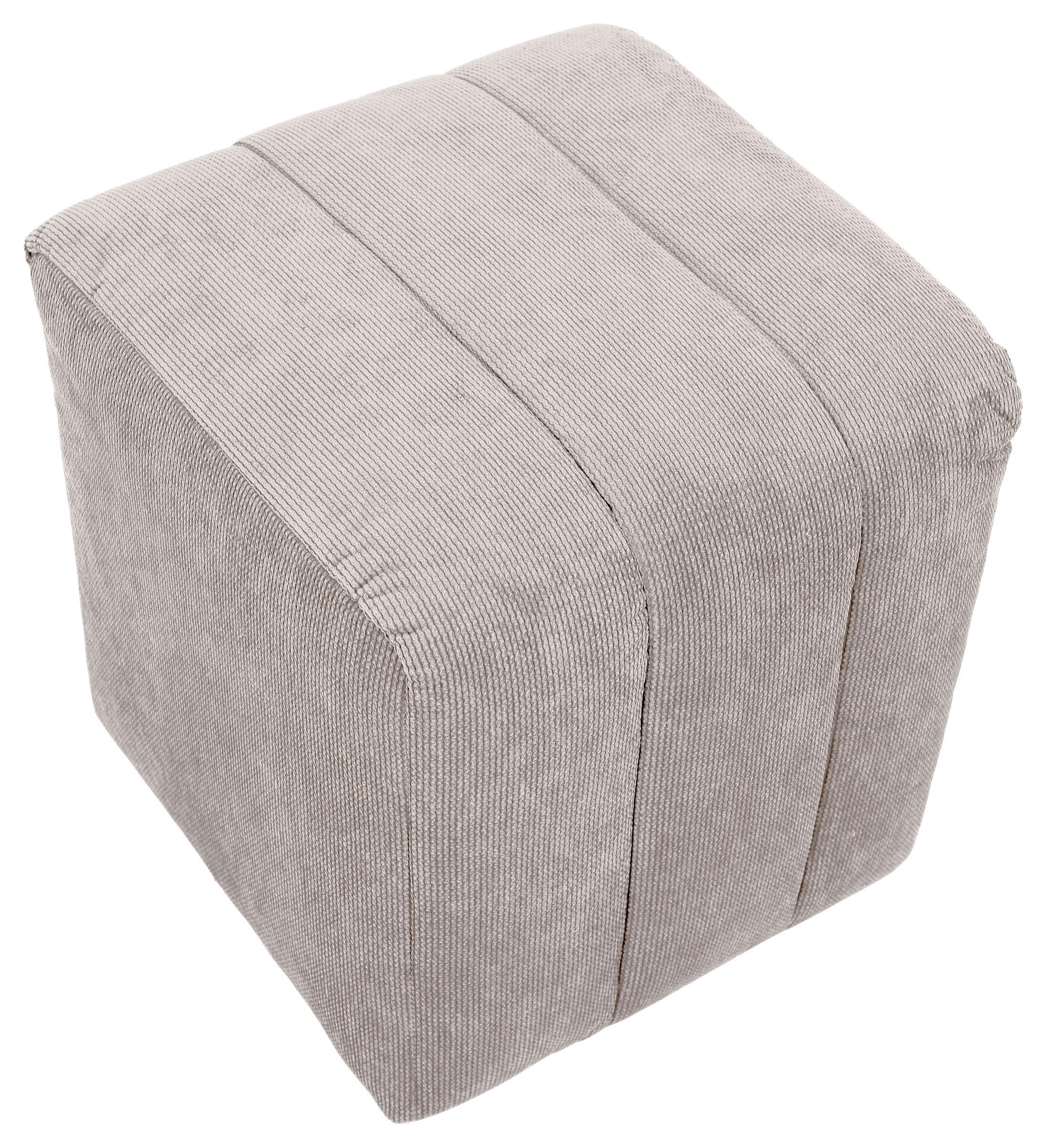 HOCKER in Textil Hellgrau  - Hellgrau/Schwarz, Design, Kunststoff/Textil (43/50/43cm) - Novel