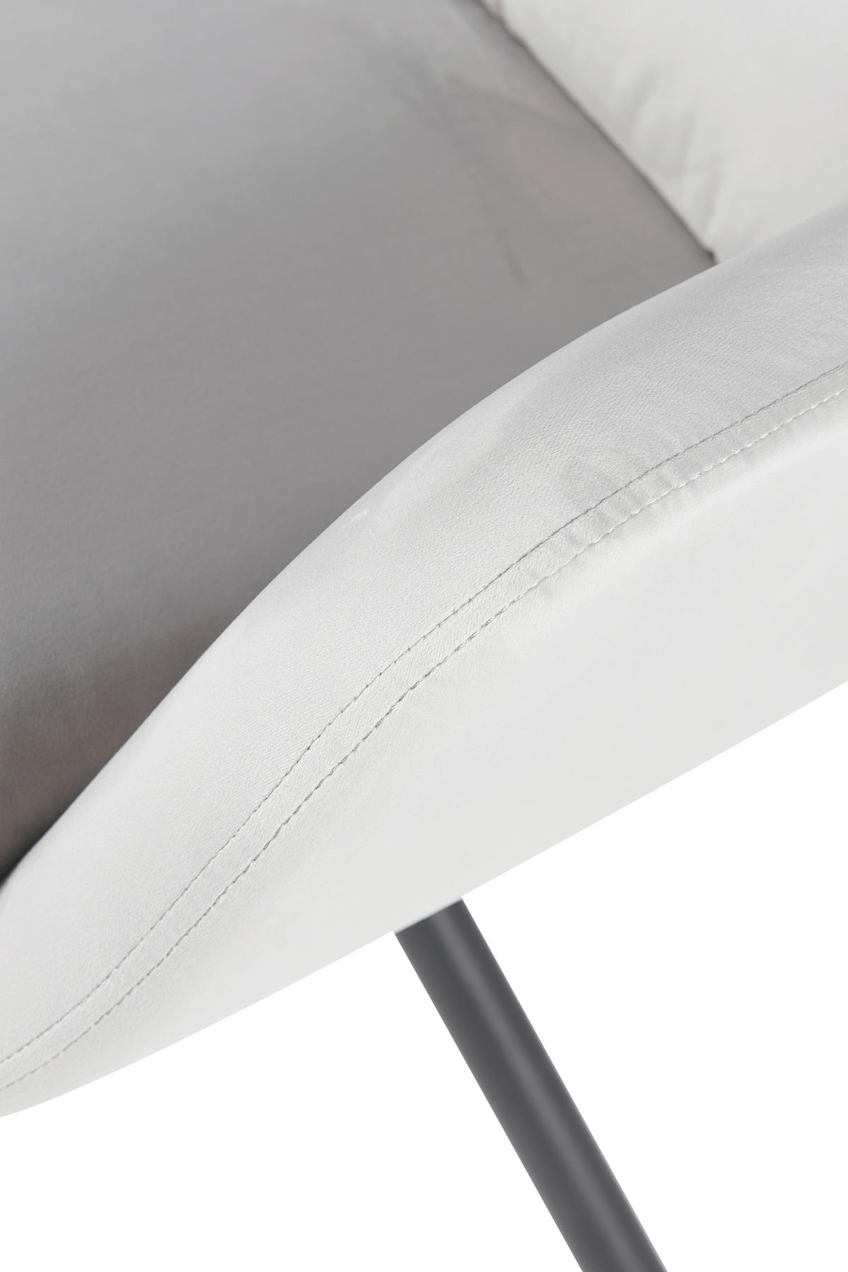 ARMLEHNSTUHL-SET 2 Stück Sitzfläche 360° drehbar, inklusive Armlehnen Samt, Velours  - Hellgrau/Schwarz, MODERN, Textil/Metall (63/89/70cm) - MID.YOU