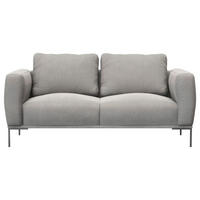 2,5-SITZER Webstoff, Flachgewebe Grau  - Schwarz/Grau, Design, Textil/Metall (180/80,5/87cm) - Livetastic