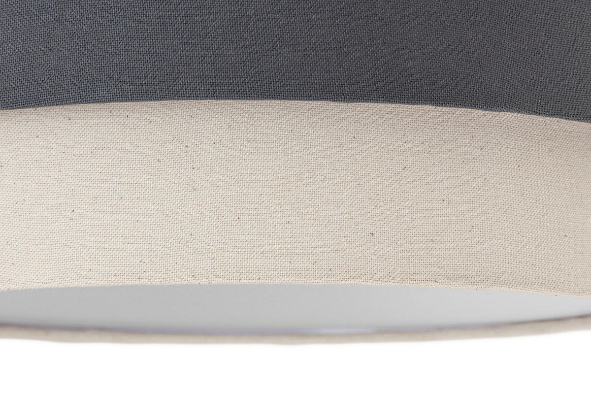 DECKENLEUCHTE  37/13 cm    - Weiss/Anthrazit, Design, Kunststoff/Textil (37/13cm) - Novel