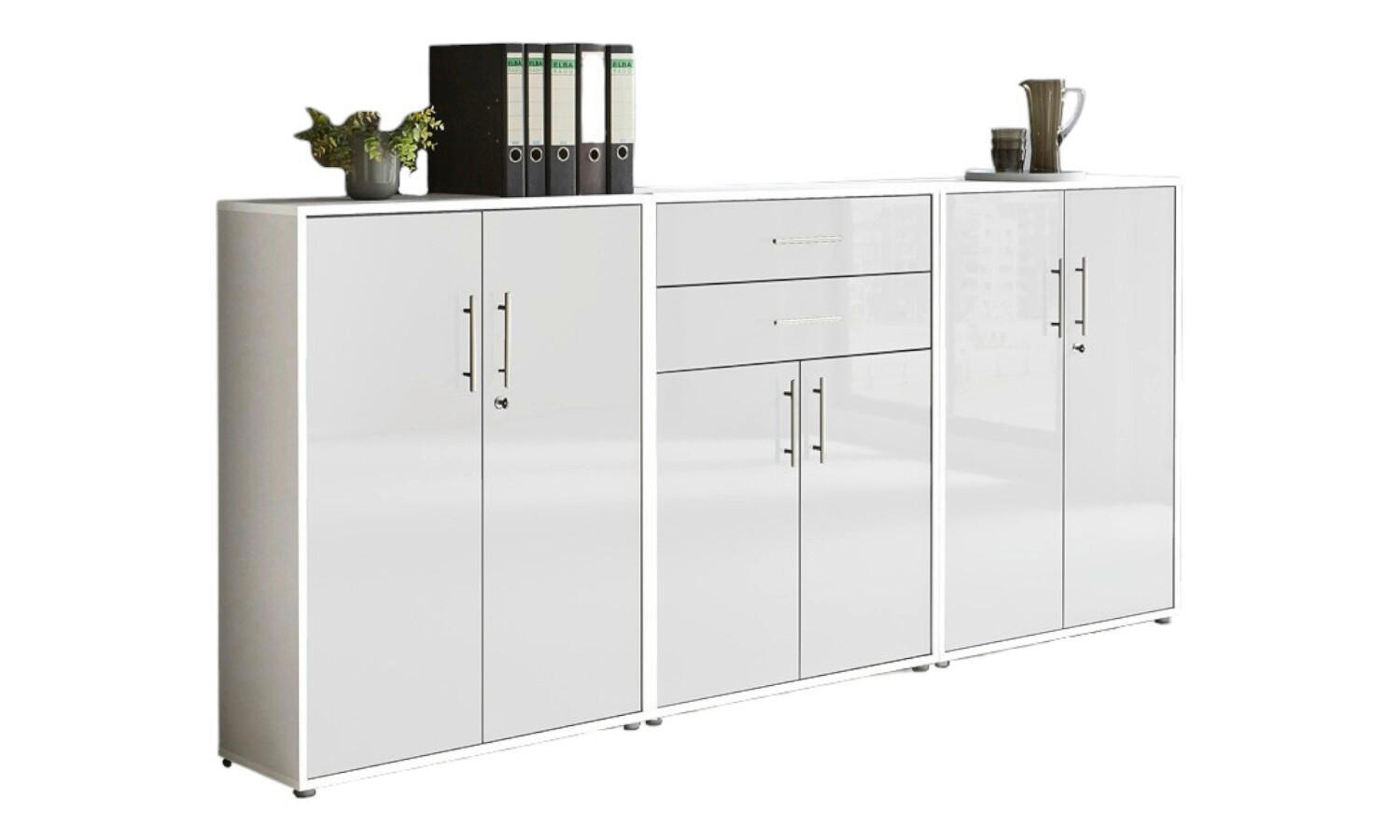 E-shop MID.YOU SKRINKA NA DOKUMENTY, biela, biela s vysokým leskom, 253,2/113,6/33 cm