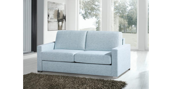 SCHLAFSOFA Cleopatra in Webstoff Blau  - Chromfarben/Blau, Design, Textil/Metall (188/86/97cm) - Novel