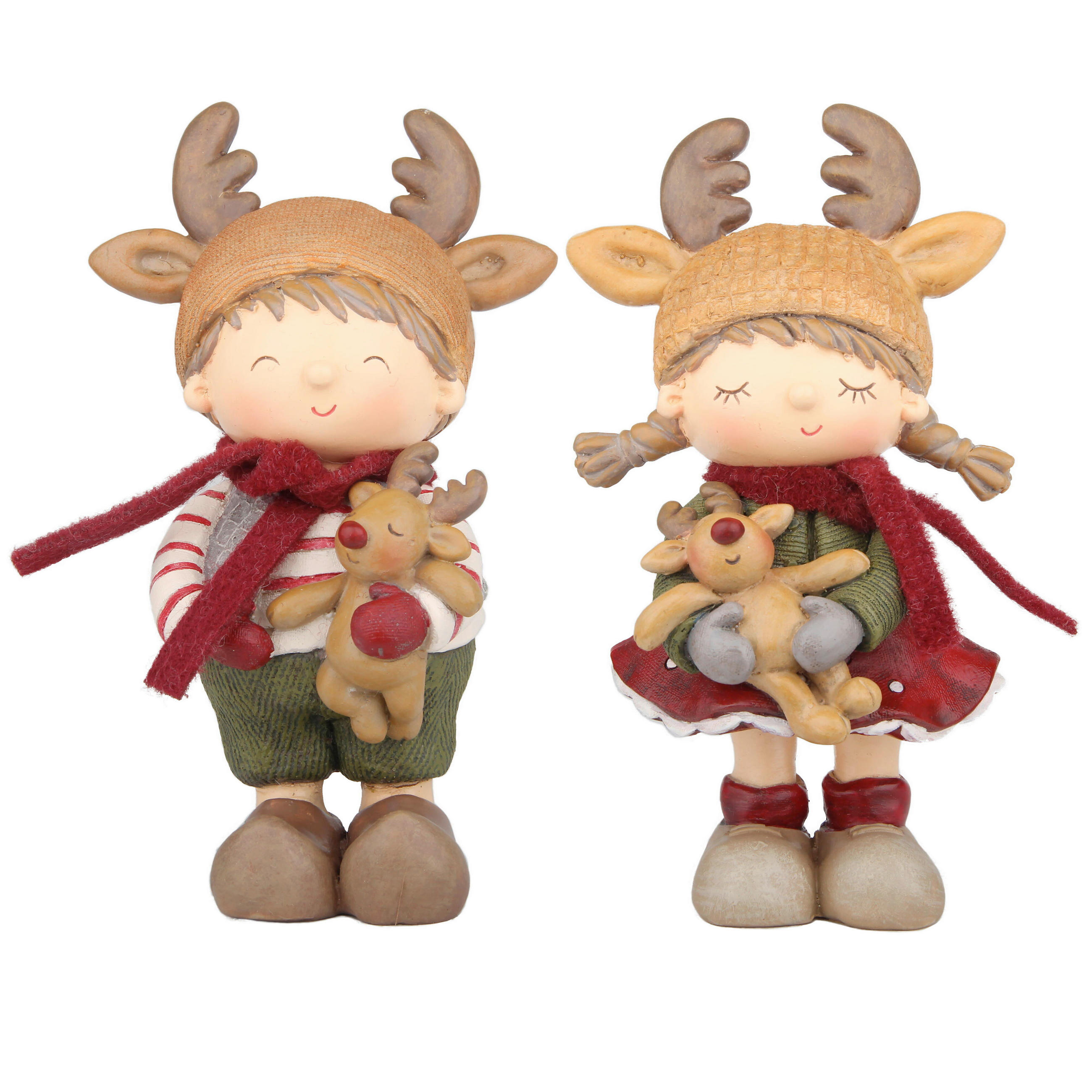 OKRASNA FIGURA OTROKA - rdeča/siva, Trendi, umetna masa/tekstil - X-Mas