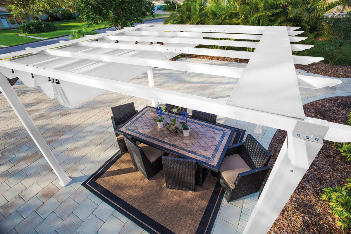 PERGOLA 505/236/350 cm   - Weiß, Basics, Kunststoff/Metall (505/236/350cm)