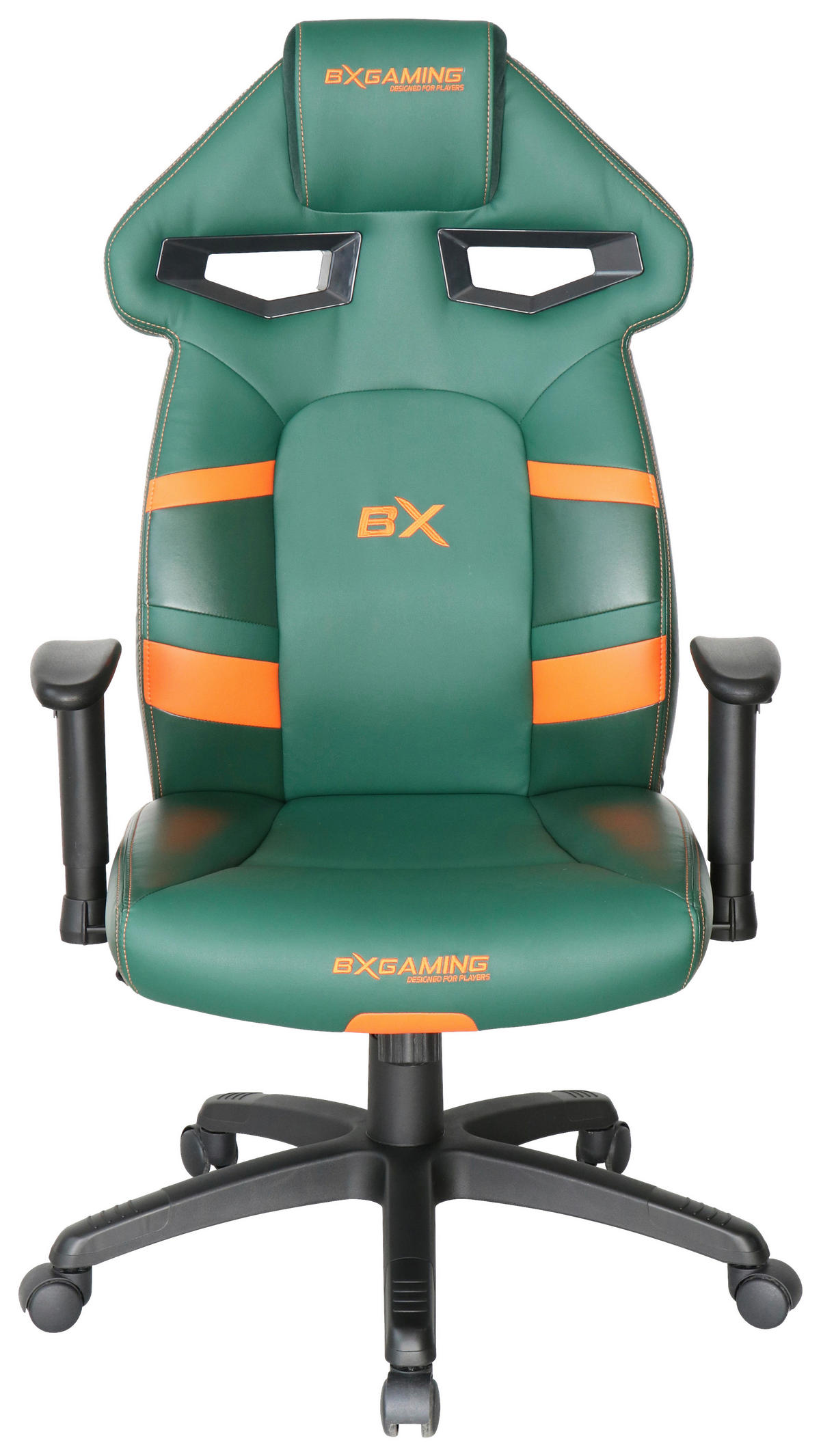 GAMINGSTUHL Grün, Orange, Schwarz Metall, Kunststoff   - Schwarz/Orange, Design, Kunststoff/Metall (72/117,5-126/71cm) - BX Gaming