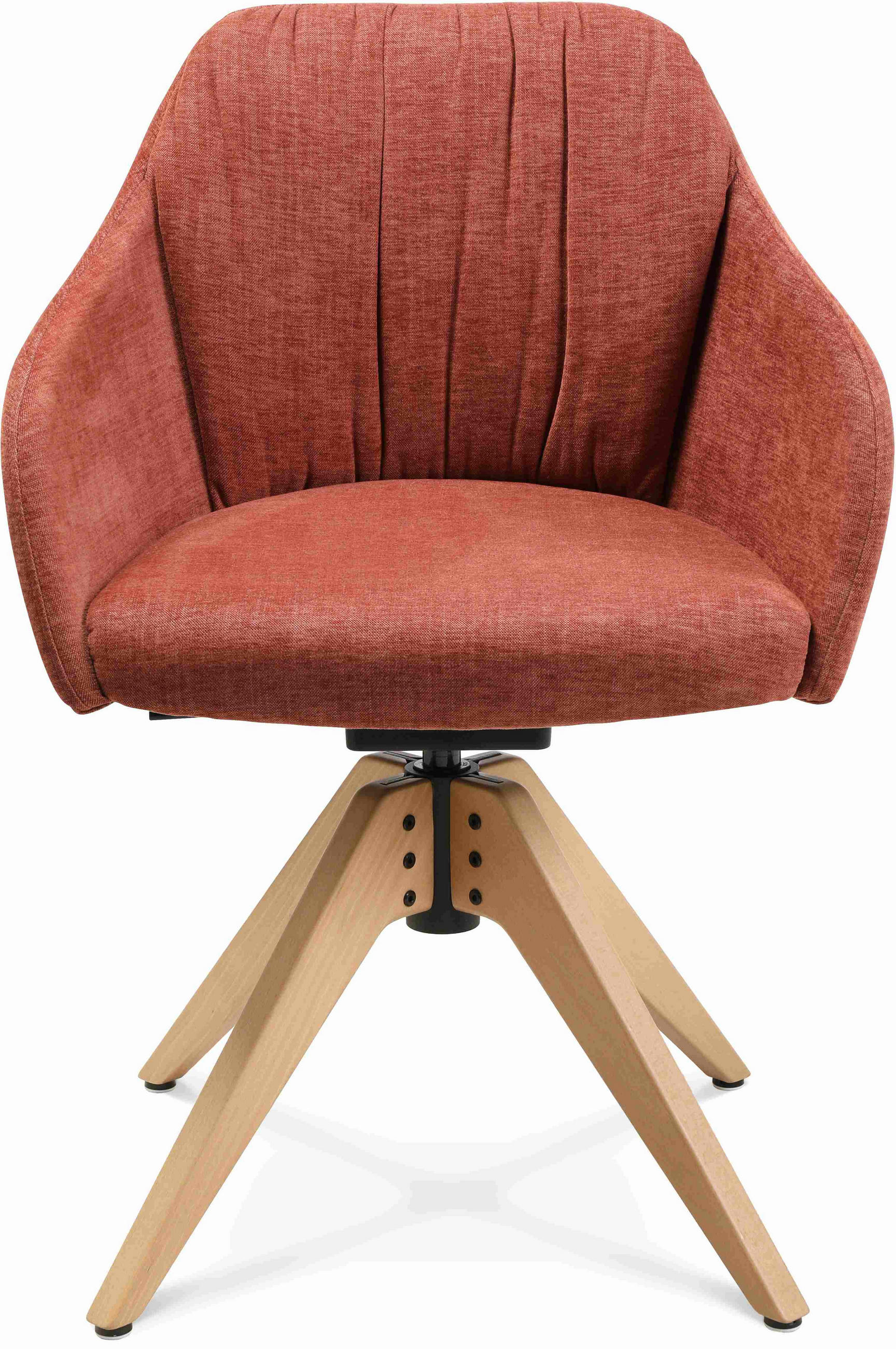 ARMLEHNSTUHL  in Velours  - Eichefarben/Rot, Design, Holz/Textil (58/82,5-85,2/60cm) - Johann Jakob