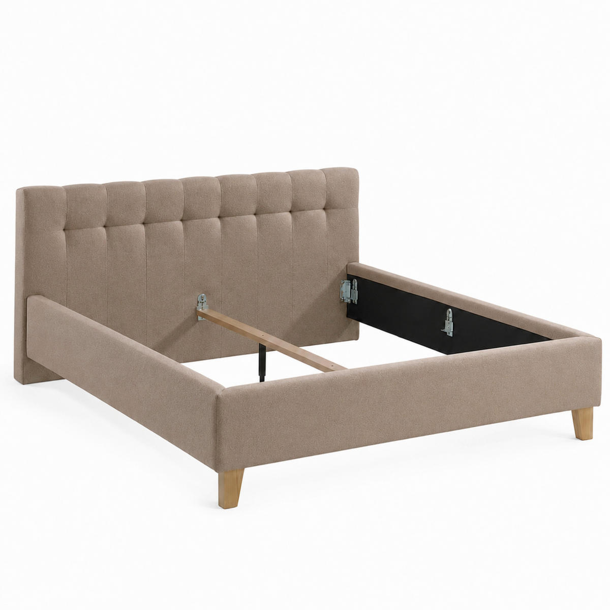 POLSTERBETT 200/200 cm,  in Braun,  - Eichefarben/Braun, MODERN, Holz/Textil (200/200cm) - MID.YOU