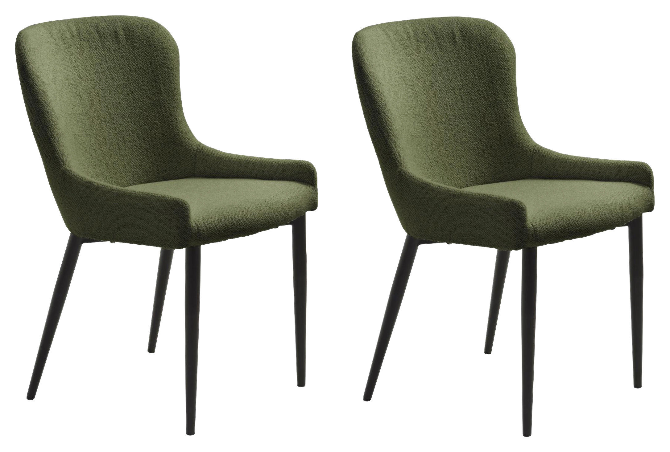 STOL 2 styck bouclé  - grön/svart, Modern, metall/textil (52/82/60cm) - Livetastic