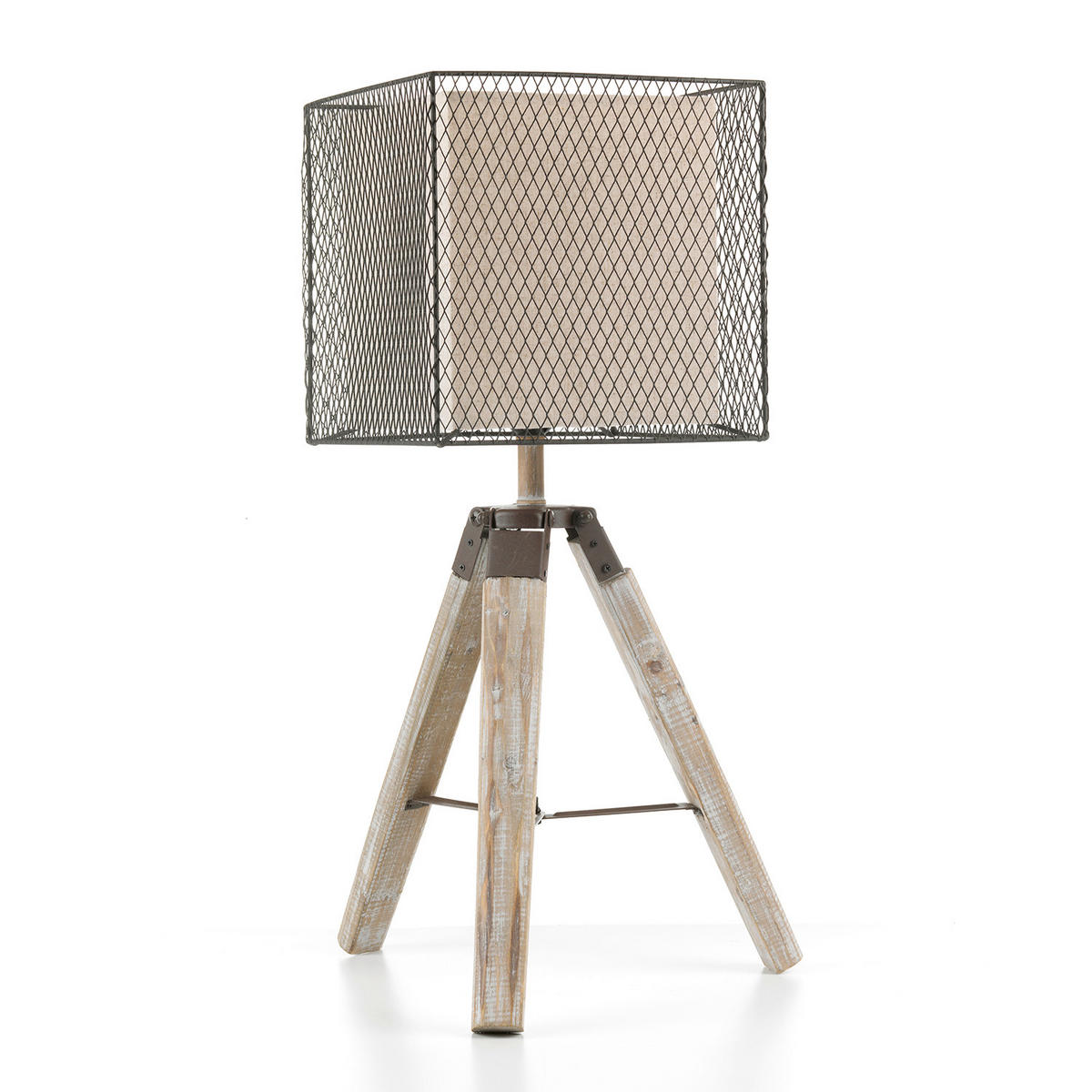 STOLNÁ LAMPA, E27, 36/36/64 cm - koňaková, Basics, kov/drevo (36/36/64cm)