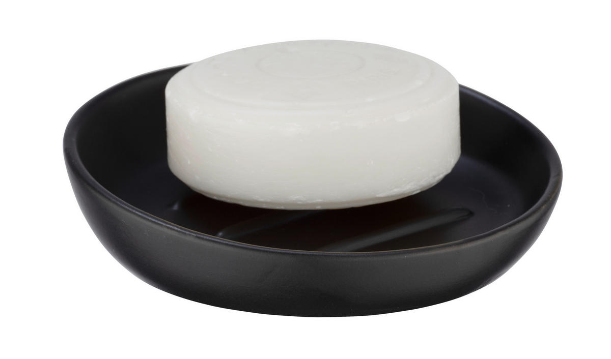 SEIFENSCHALE Keramik  - Schwarz, Basics, Keramik (11,5/3/11,5cm) - Wenko