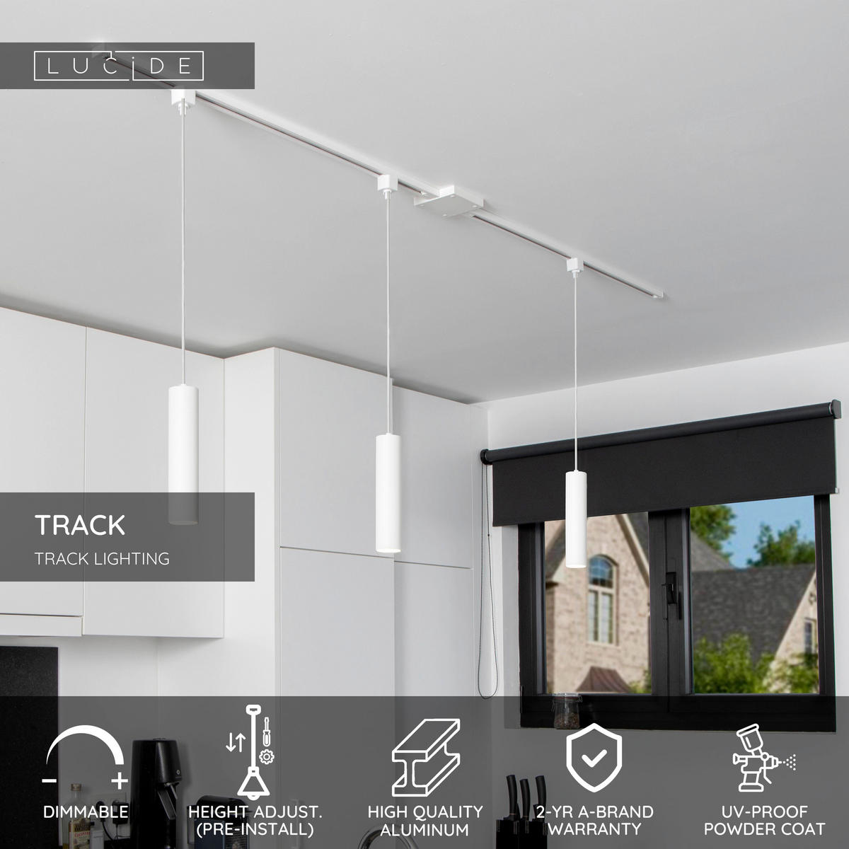 SCHIENENSYSTEM Track 5.6/5.6/155 cm   - Weiß, Basics, Metall (5.6/5.6/155cm) - Lucide