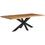 ESSTISCH in Holz 220/100/76 cm  - Eichefarben/Schwarz, Design, Holz/Metall (220/100/76cm) - Linea Natura