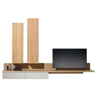 WOHNWAND  in Eichefarben, Hellgrau  260/229,1/48,3 cm  - Eichefarben/Hellgrau, Design, Glas/Holz (260/229,1/48,3cm) - Team 7