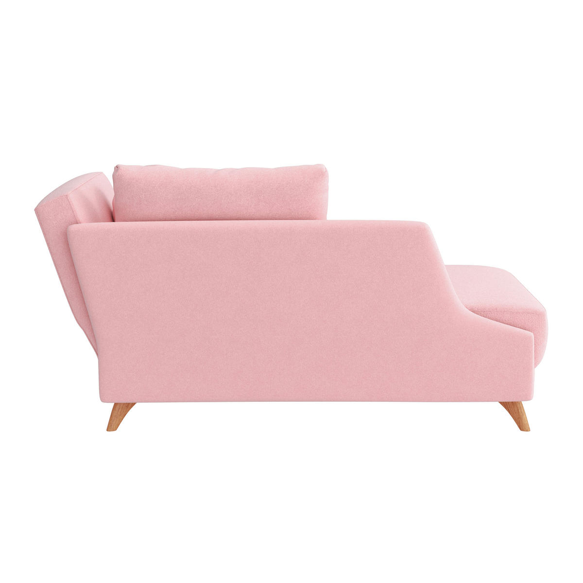 RÉCAMIERE in Flachgewebe Rosa  - Eichefarben/Rosa, Modern, Holz/Textil (205/74-87/94cm) - Bali