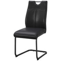 SCHWINGSTUHL    Echtleder  Schwarz  - Schwarz, MODERN, Leder/Metall (45/97/63cm) - Livetastic