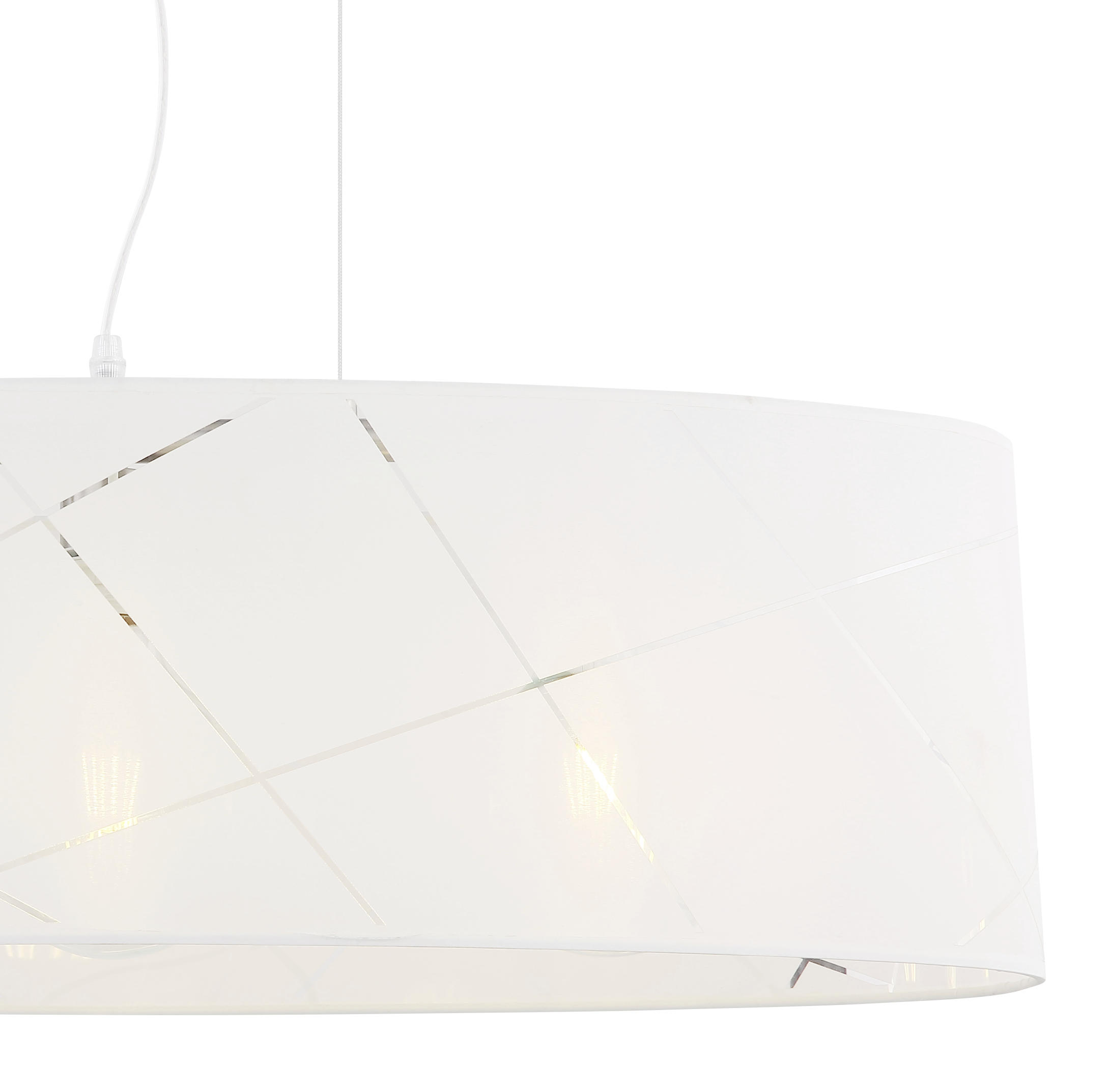 HÄNGELEUCHTE 77/23/140 cm  - Klar/Weiß, Design, Kunststoff/Textil (77/23/140cm) - Globo