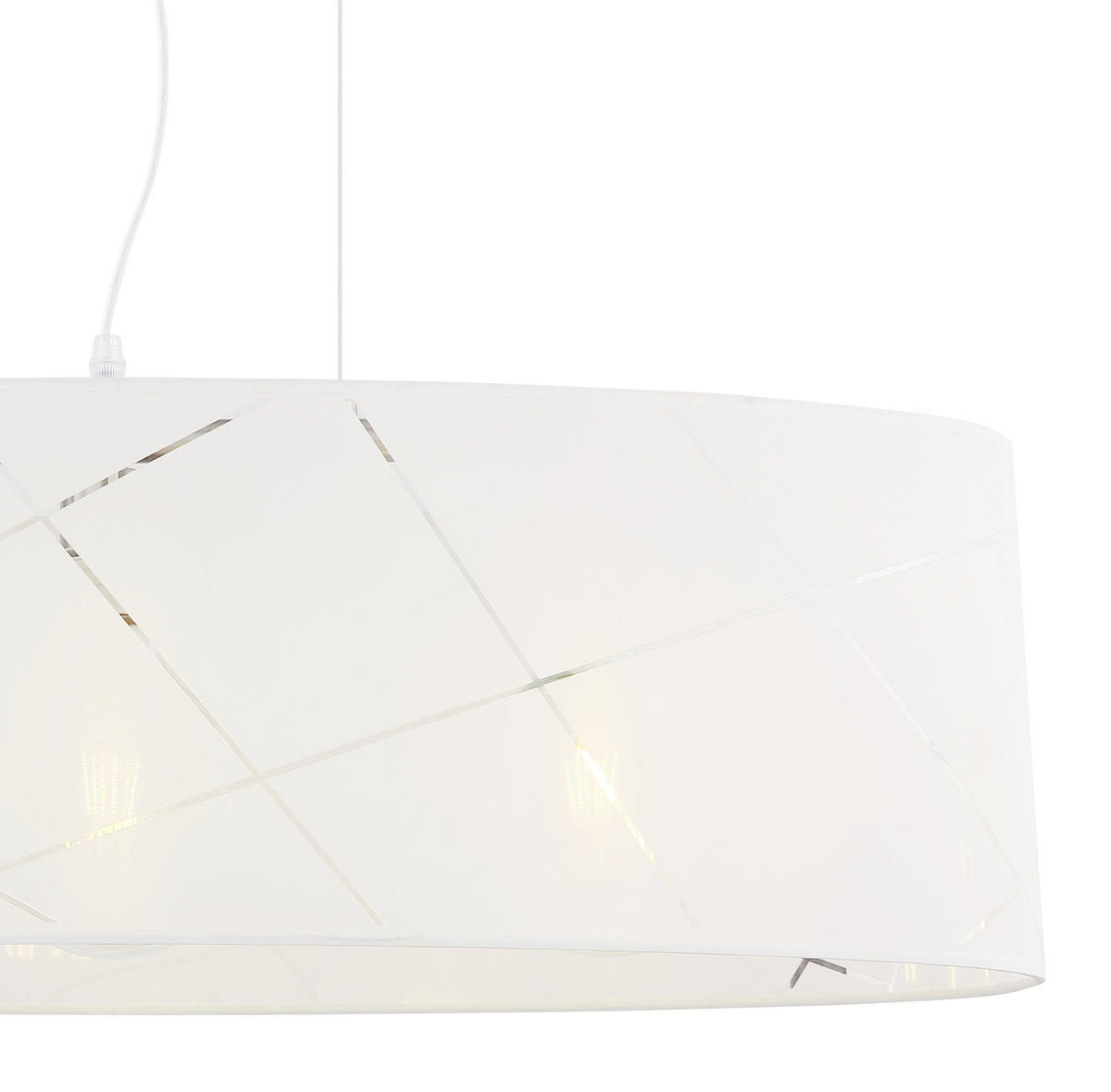 HÄNGELEUCHTE 77/23/140 cm  - Klar/Weiß, Design, Kunststoff/Textil (77/23/140cm) - Globo