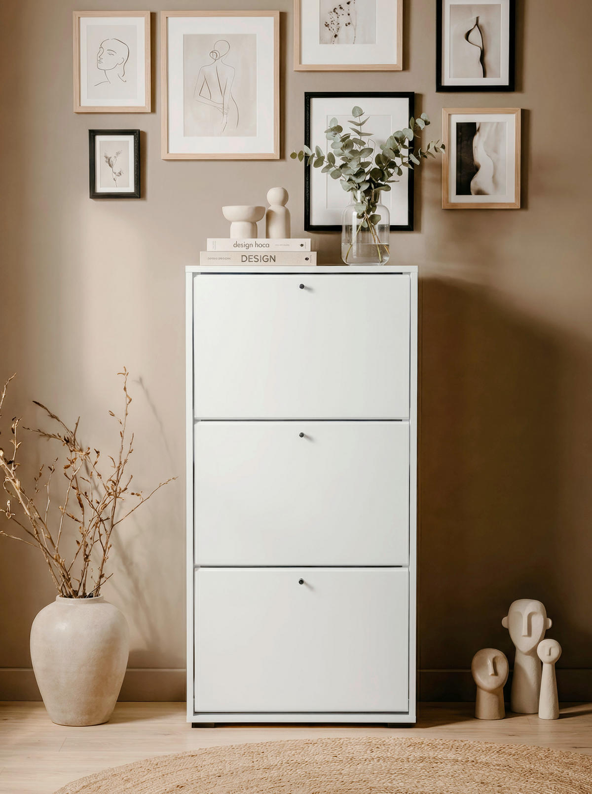 SCHUHKIPPER  in 58/133/25 cm  - Schwarz/Weiß, Design, Holzwerkstoff/Kunststoff (58/133/25cm) - MID.YOU