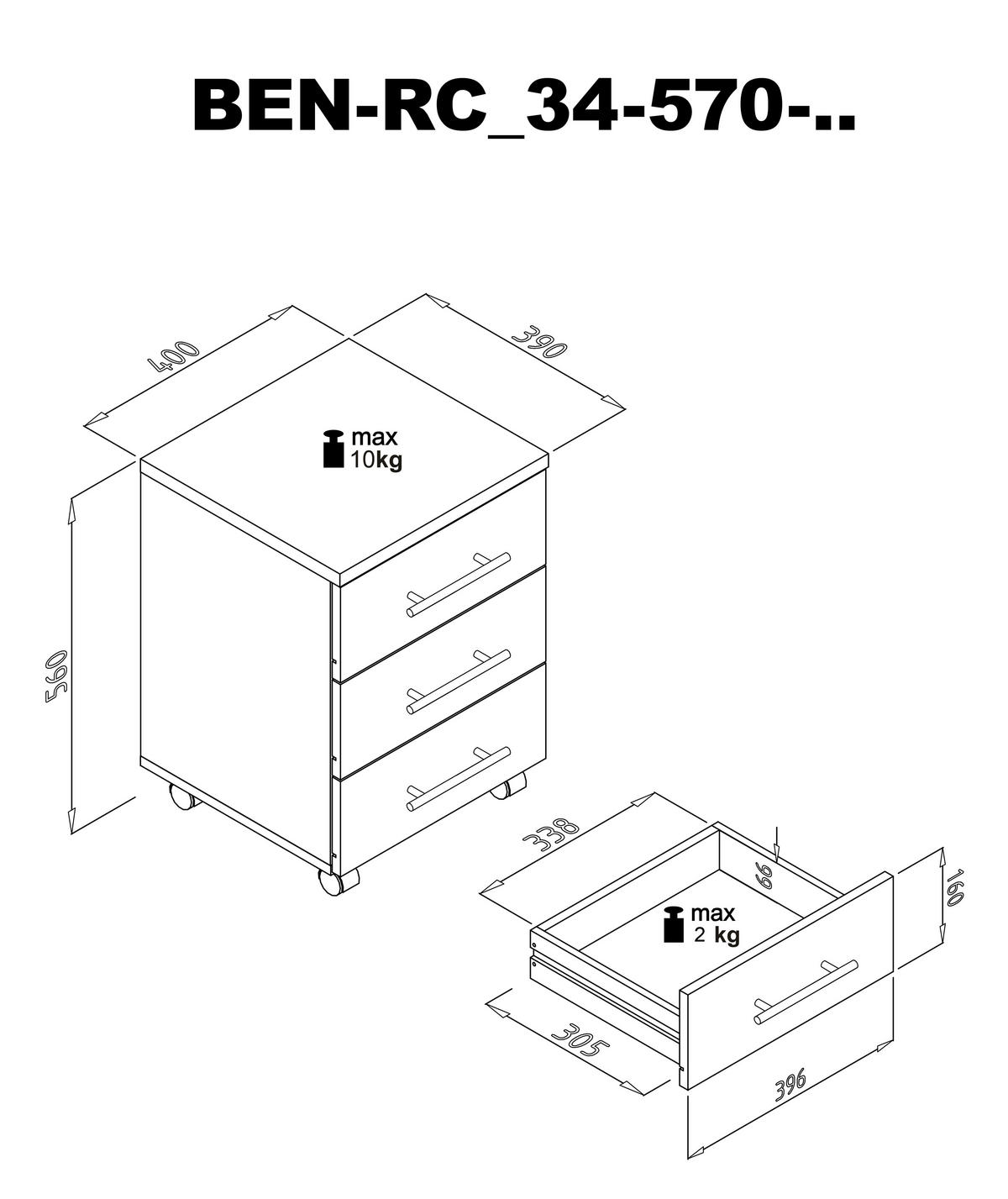ROLLCONTAINER Weiß  - Silberfarben/Weiß, MODERN, Holzwerkstoff/Kunststoff (40/56/39cm) - Carryhome