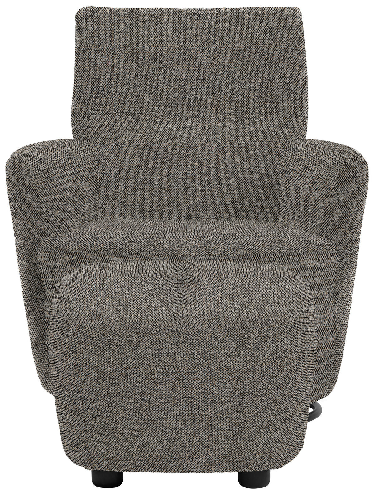 SESSEL in Chenille, Flachgewebe Graubraun  - Graubraun/Schwarz, Design, Textil/Metall (81/92/84cm) - Xora