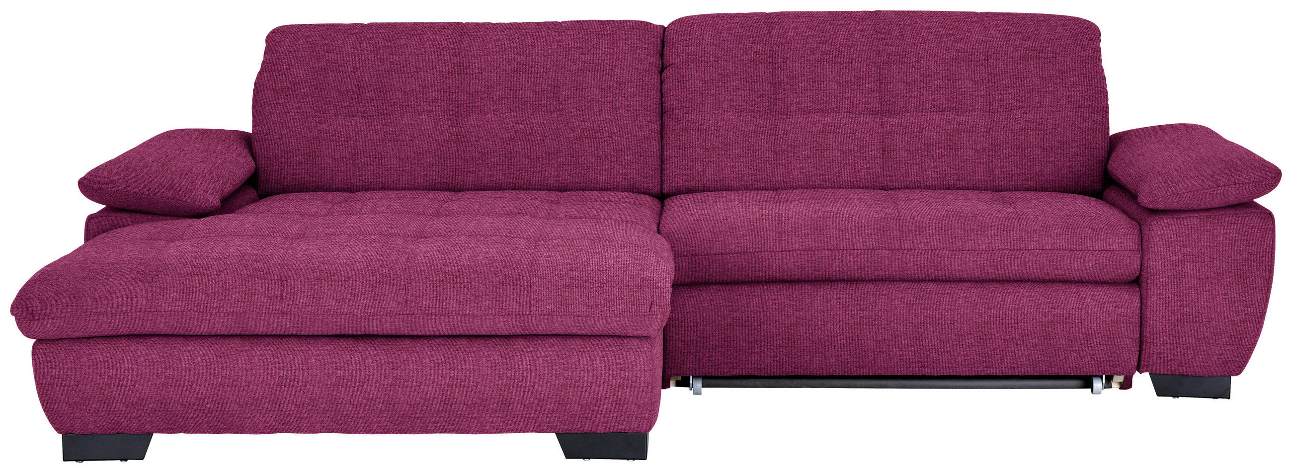 ECKSOFA in Webstoff Lila  180/265 cm  - Lila/Schwarz, Design, Textil/Metall (180/265cm) - Carryhome