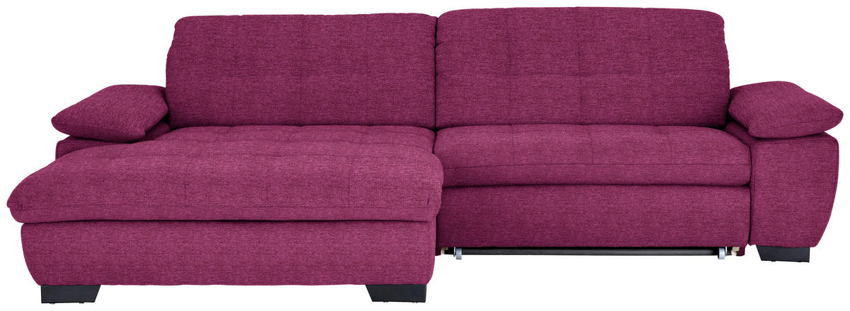ECKSOFA  in Webstoff Lila  180/265 cm  - Lila/Schwarz, Design, Textil/Metall (180/265cm) - Carryhome