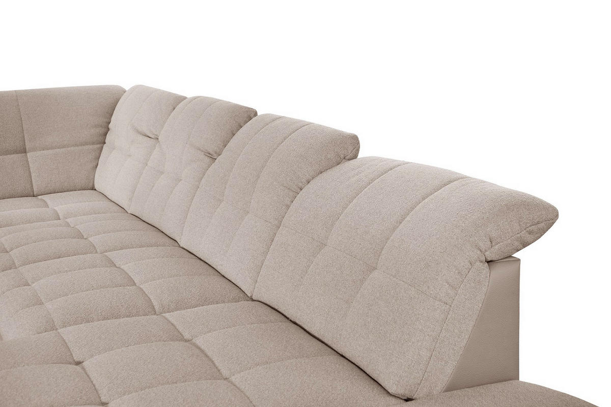 SAROKGARNITÚRA textil szürke  - krómszínű/szürke, Design, műanyag/textil (211/350/204cm) - Xora