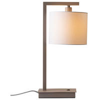 STOLNÍ LAMPA, nástěnný stmívač, E14, 18/10/44 cm - bílá/pískové barvy, Design, kov/textil (18/10/44cm) - It's about Romi