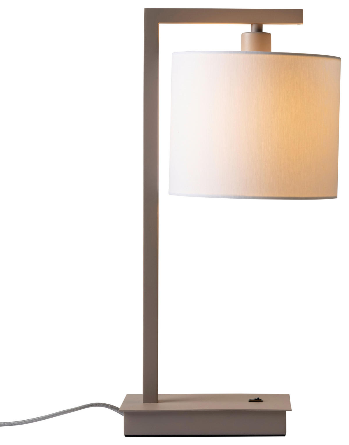 STOLNÍ LAMPA, nástěnný stmívač, E14, 18/10/44 cm - bílá/pískové barvy, Design, kov/textil (18/10/44cm) - It's about Romi