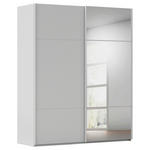 SCHWEBETÜRENSCHRANK 201/223/68 cm 2-türig Grau  - Grau, KONVENTIONELL, Glas/Holzwerkstoff (201/223/68cm) - Novel