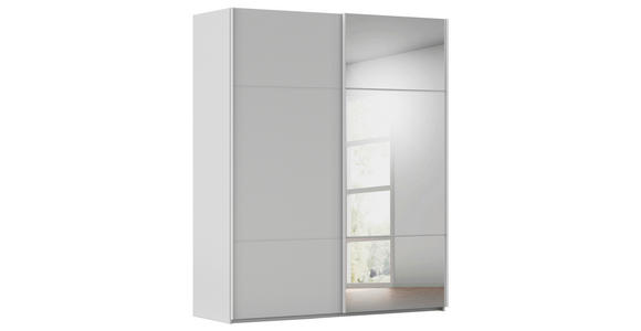 SCHWEBETÜRENSCHRANK 201/223/68 cm 2-türig Grau - Grau, KONVENTIONELL, Glas/Holzwerkstoff (201/223/68cm) - Novel