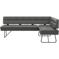 ECKBANK 227/165 cm Echtleder Dunkelgrau   - Dunkelgrau/Schwarz, Design, Leder/Metall (227/165cm) - Moderano