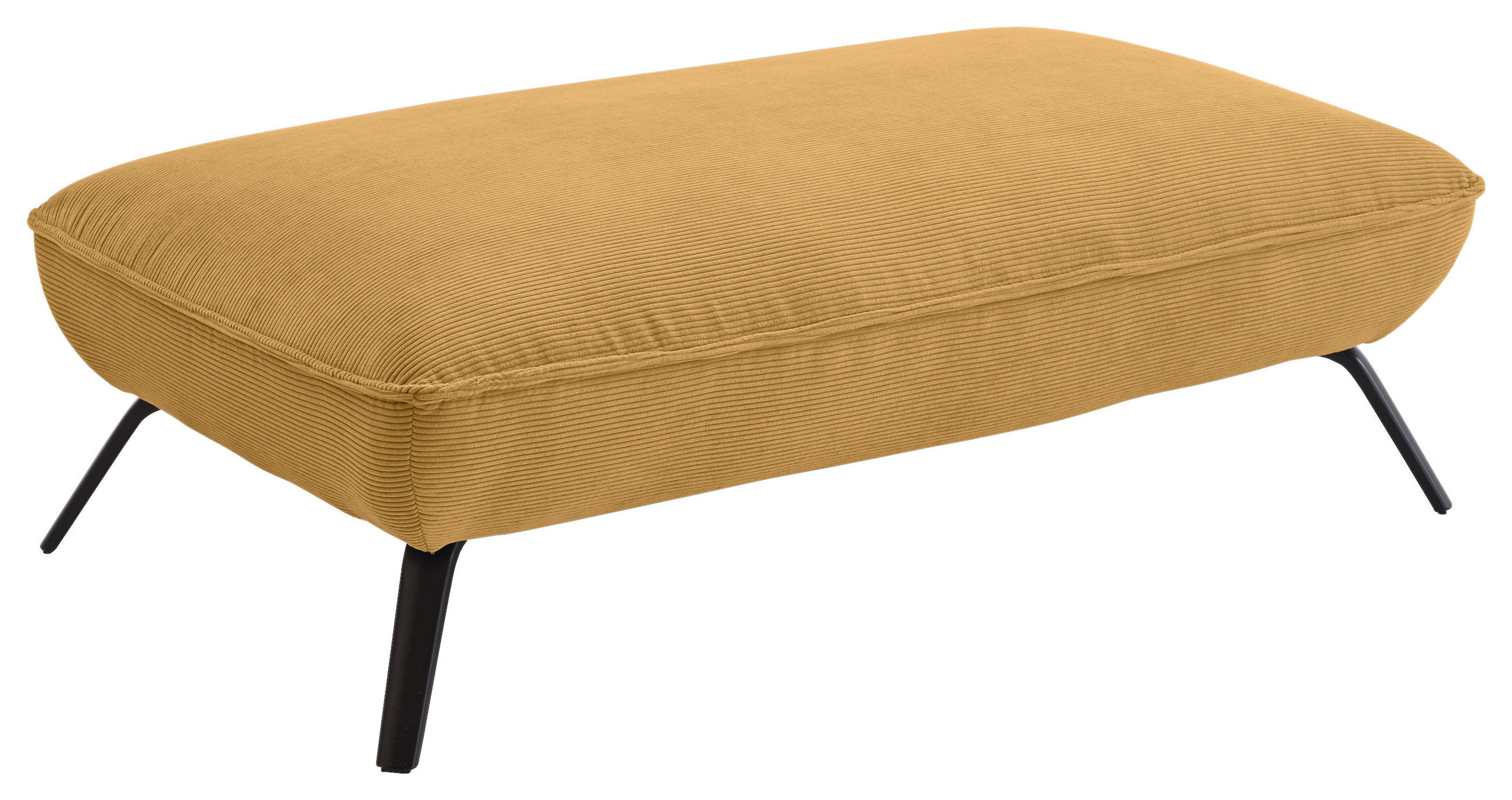 HOCKER in Textil Gelb  - Gelb/Schwarz, Design, Textil/Metall (142/43/80cm) - Moderano