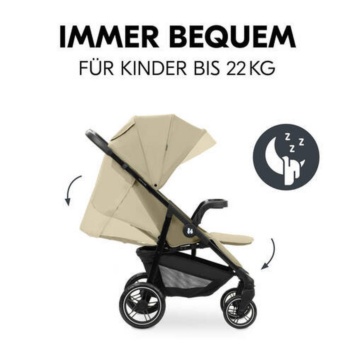 BUGGY Shop N Care  - Schwarz/Olivgrün, Basics, Kunststoff/Textil (40.5/104/51.5cm) - Hauck