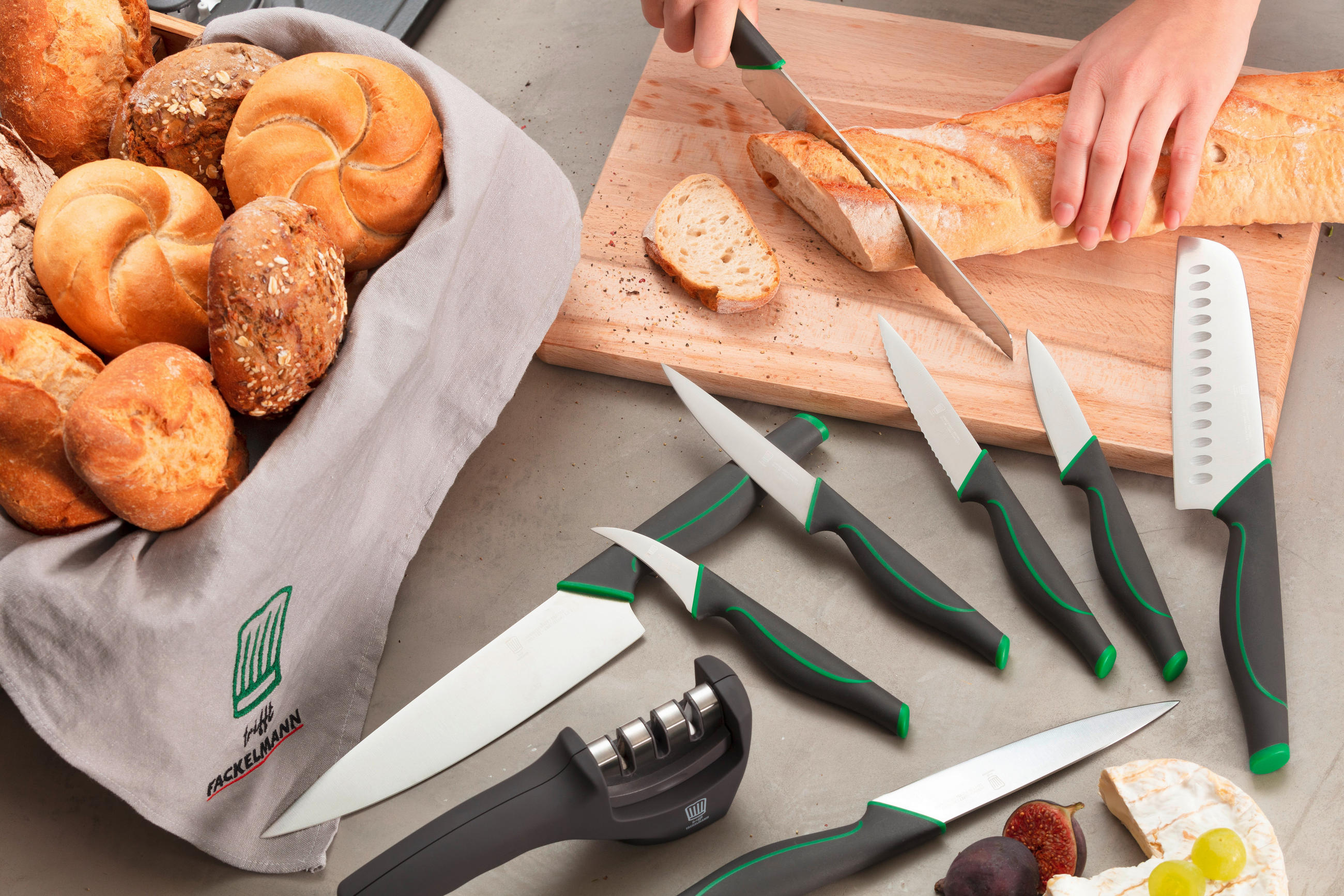 SANTOKUMESSER 30 cm  - Silberfarben/Grau, Design, Kunststoff/Metall (30cm) - Chefkoch+Fackelmann