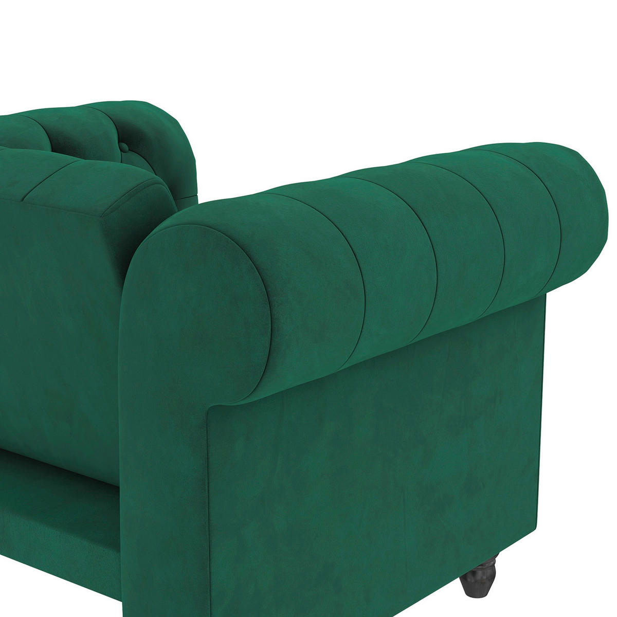 SESSEL in Velours Dunkelgrün  - Dunkelgrün/Schwarz, Basics, Holz/Textil (111/83/87cm) - Livetastic