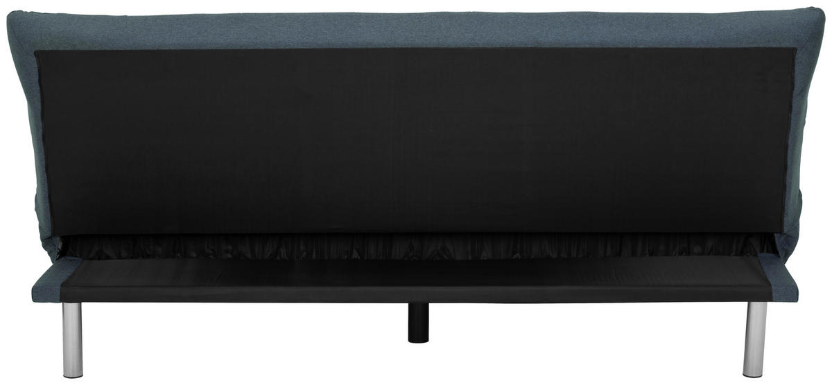 SCHLAFSOFA Leinenoptik Blau  - Blau/Silberfarben, Basics, Textil/Metall (195/90/98cm) - MID.YOU