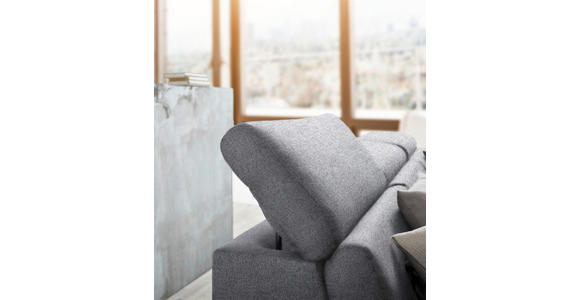 ECKSOFA inkl. Funktionen Hellgrau Webstoff - Silberfarben/Hellgrau, Design, Textil/Metall (250/167cm) - Xora