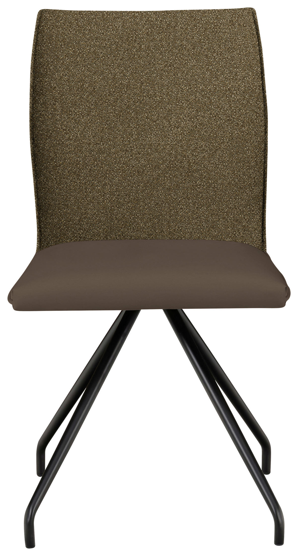 STUHL  in Stahl Webstoff, Mikrofaser Metall, Textil  - Schwarz/Braun, Design, Textil/Metall (49/91/60cm) - Moderano