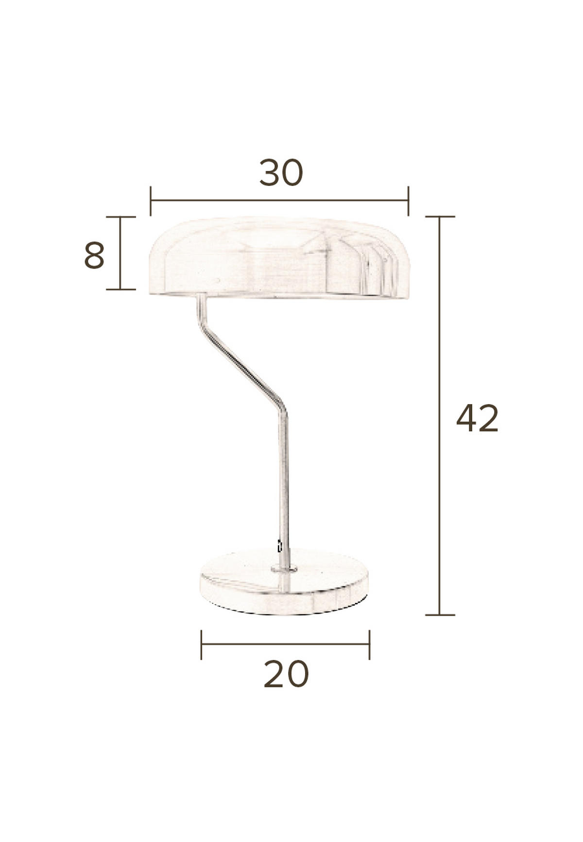 TISCHLEUCHTE ECLIPSE 30/42 cm   - Schwarz/Bronzefarben, LIFESTYLE, Metall (30/42cm) - Dutchbone