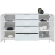 SIDEBOARD in 181/101/40,5 cm - Chromfarben/Weiß Hochglanz, Basics, Glas/Holzwerkstoff (181/101/40,5cm) - Voleo