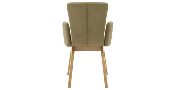 ARMLEHNSTUHL in Mikrofaser - Eichefarben/Olivgrün, KONVENTIONELL, Holz/Textil (57/91/66cm) - Dieter Knoll
