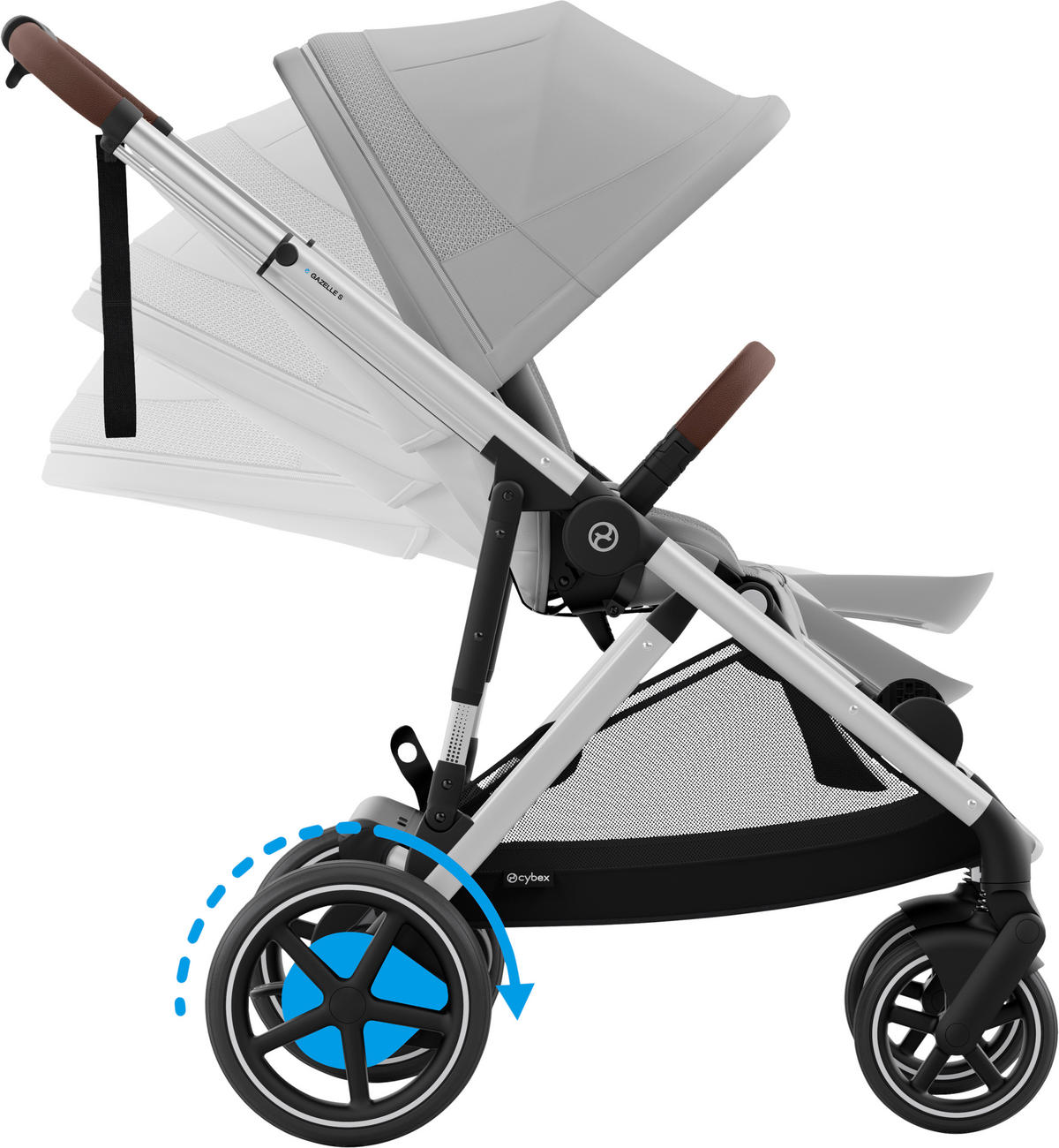 KINDERWAGEN EGAZELLE S  - Silberfarben/Grau, Design, Kunststoff/Metall (94.5/66/100cm) - Cybex
