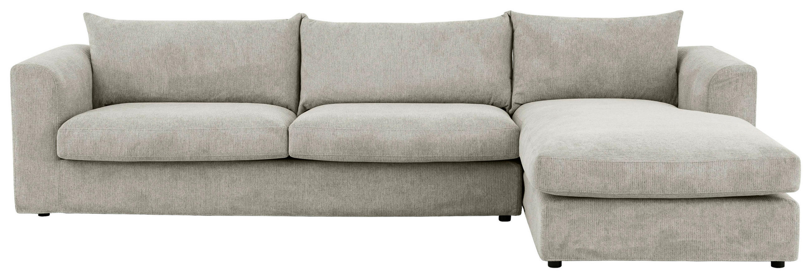 SOFFA i chenille grå  - svart/grå, Klassisk, metall/trä (300/185cm) - Pure Home Comfort